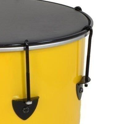 Close-up showing samba adjuster accessory for Izzo Nesting Surdos in position on a surdo