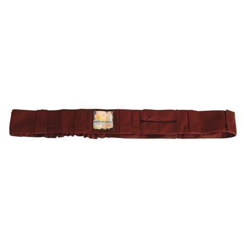 Music Belt Large in burgundy fabric with multiple Velcro tabs for attaching instruments