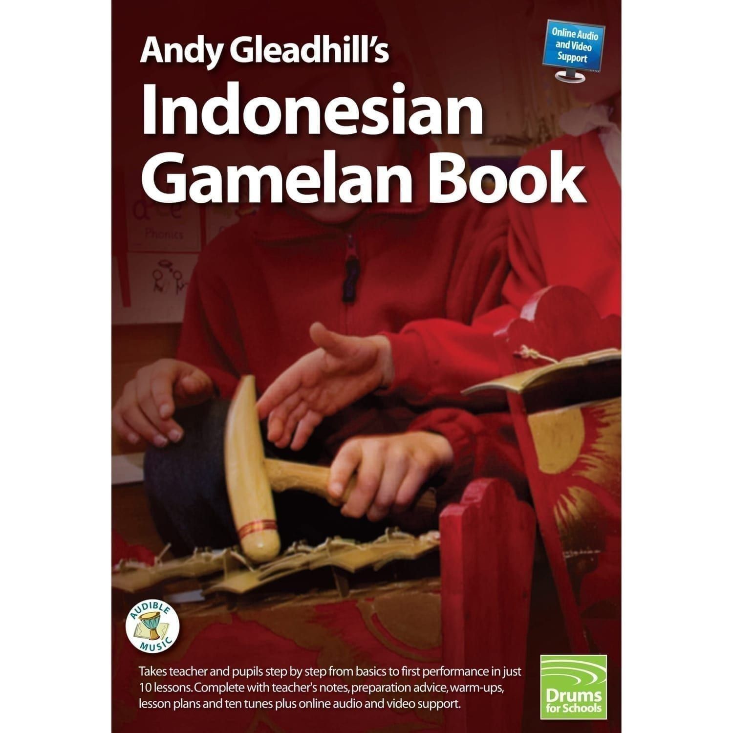 This is a product image of the front cover of Andy Gleadhill's Indonesian Gamelan Book.