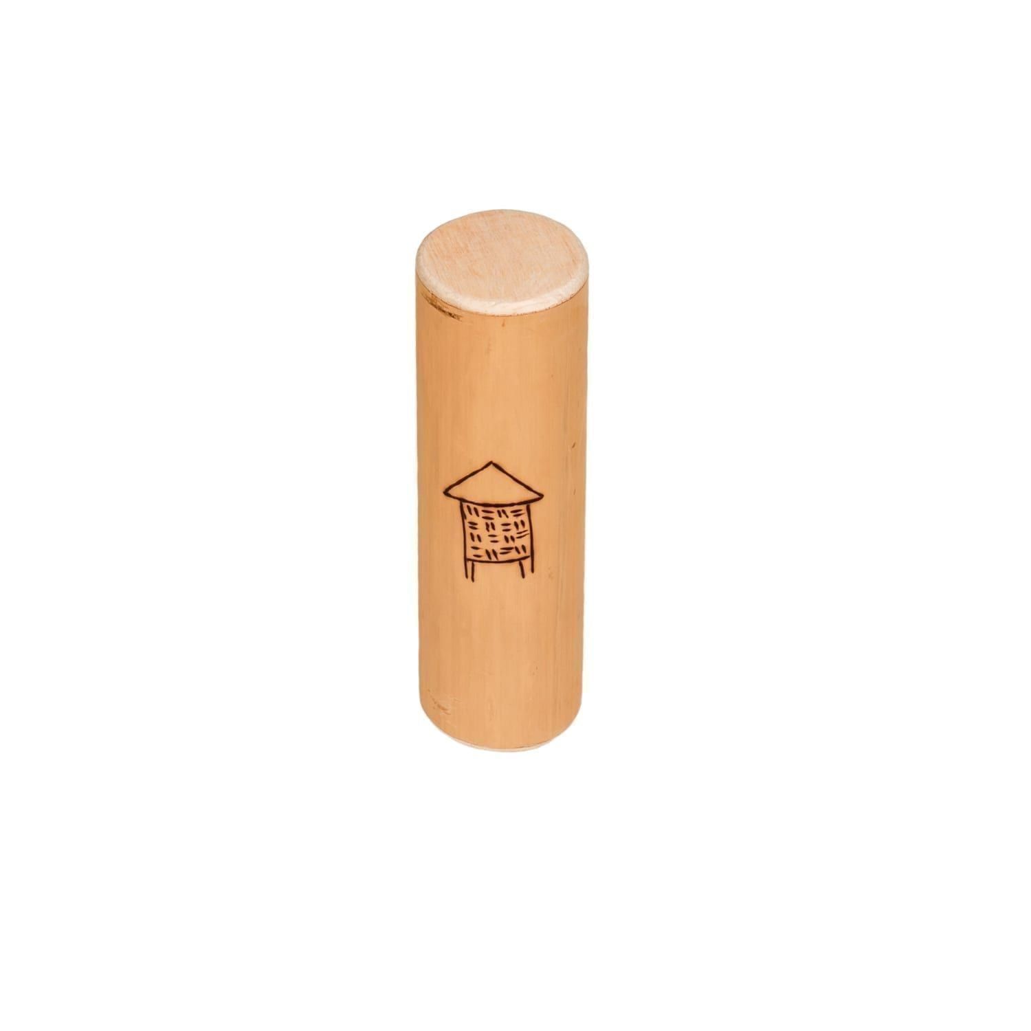 This is a product image of Drums for Schools' Early Years Bamboo Shaker from top angle
