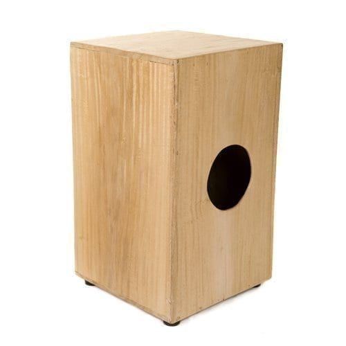 Wooden cahon (cajon) with side sound hole, rounded edges and rubber feet
