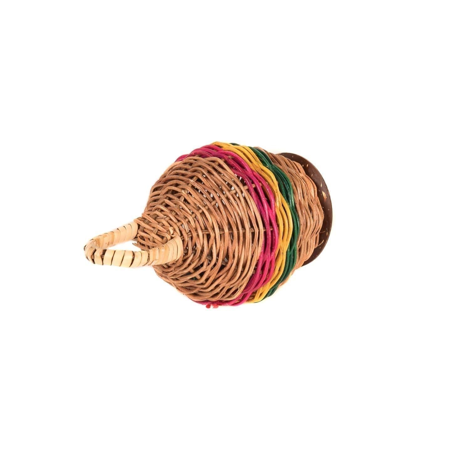 This is a product image of a Caxixi Basket Shaker side shot