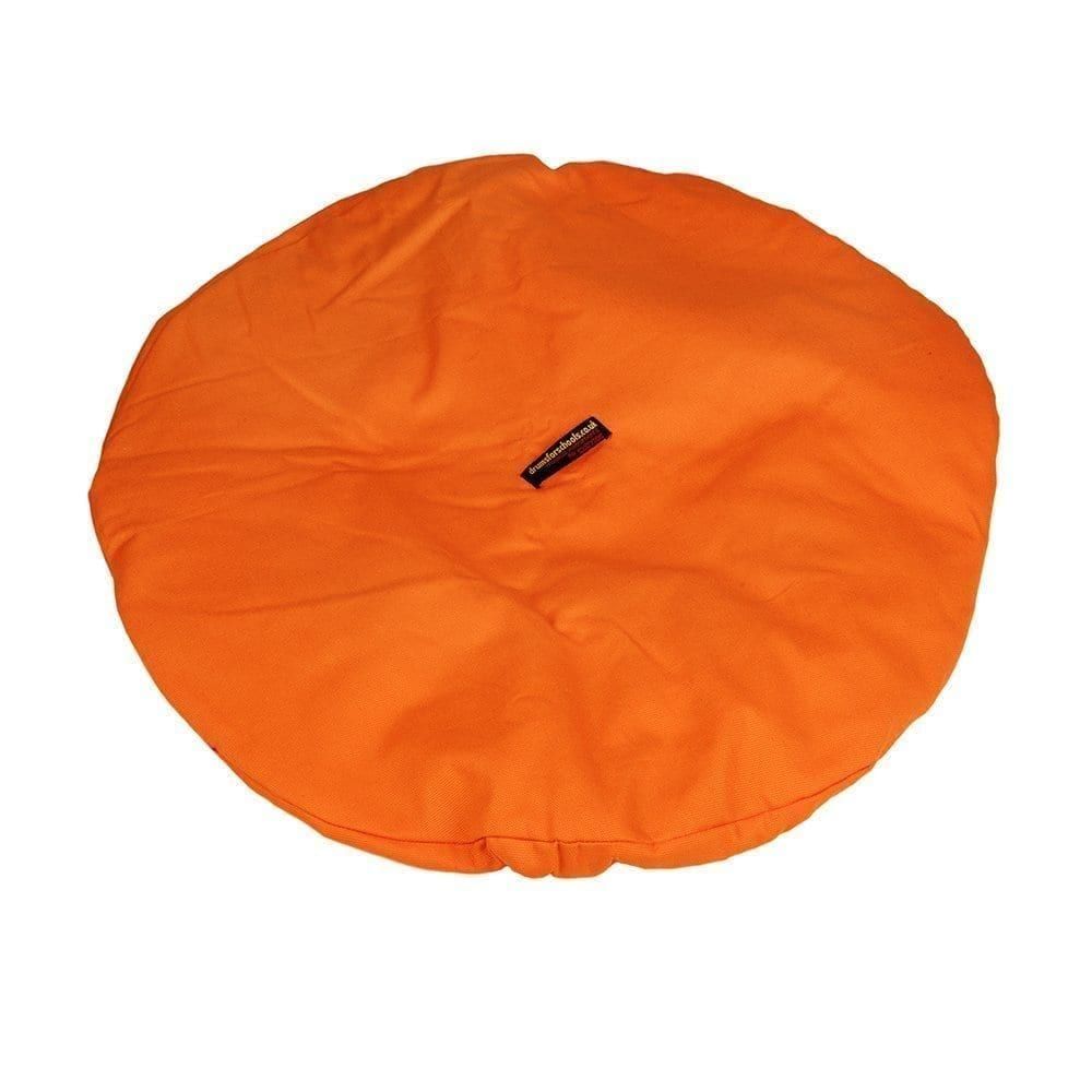 Drum Hat - 18in diameter, waterproof orange canvas, which is suitable to protect the head of any 18in Djembe, from reverse side.