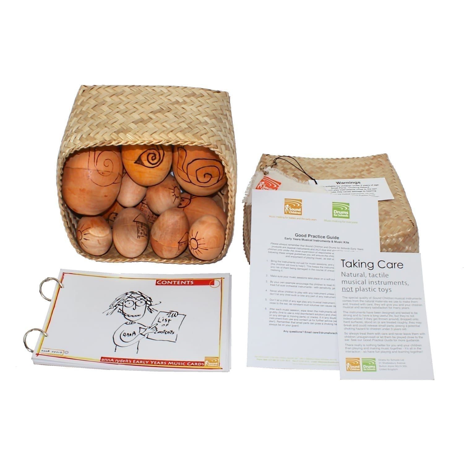 Bamboo Egg Basket - Store up to 12 eggs in this bamboo egg basket for storing egg shakers from 5cm long up to 12cm.