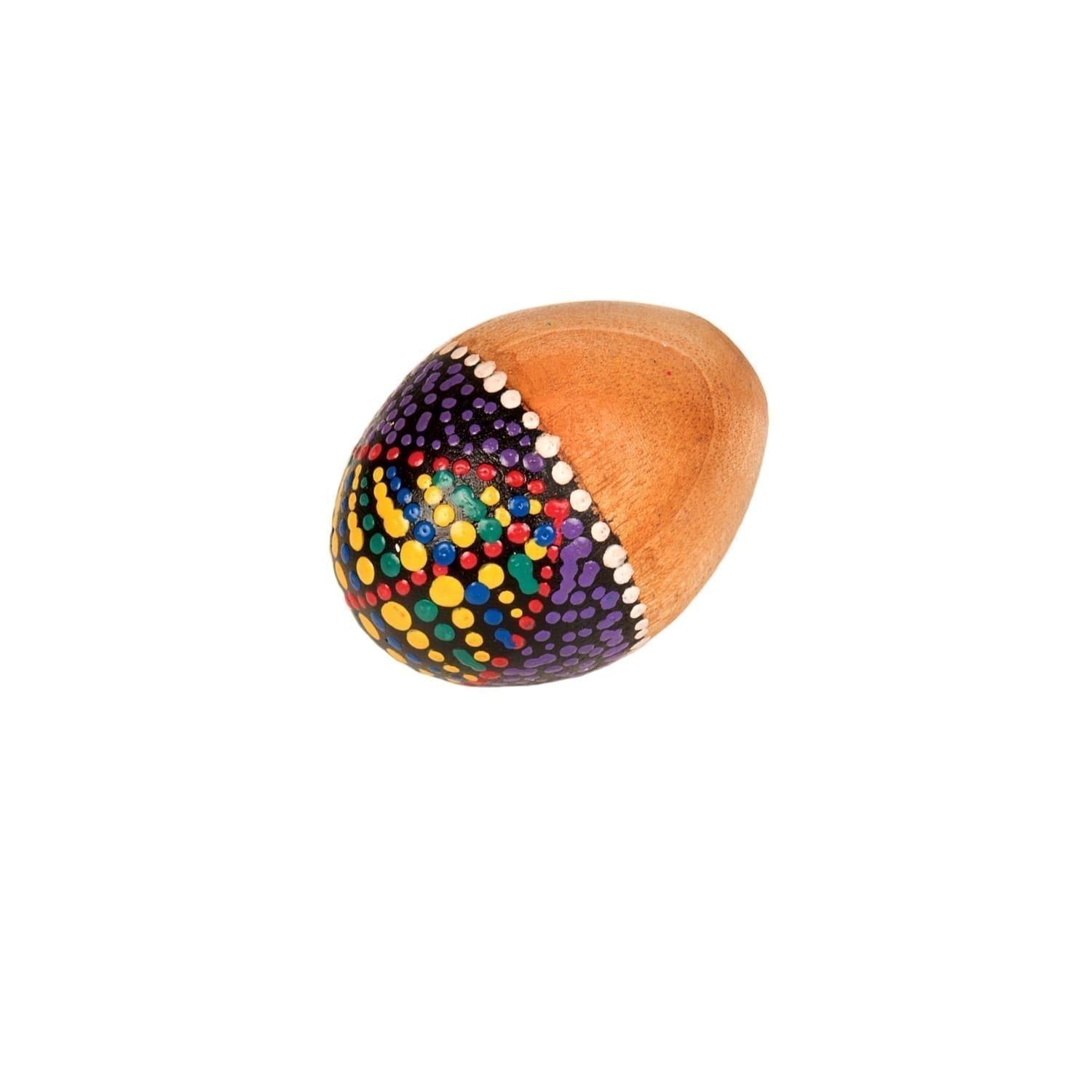 This is a product image of the Egg Shaker - Medium - 7cm, Early Years. It is a simple wooden egg shape and has a smooth plain finish.