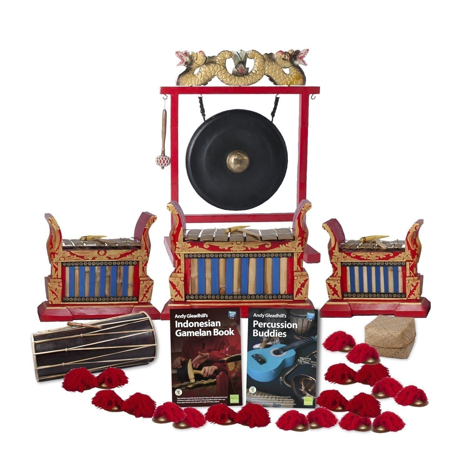 Gamelan Premium 15-player class pack with gong and 3 metallophones for classroom ensembles
