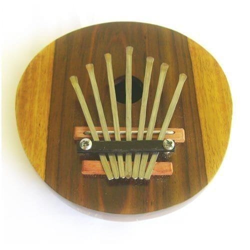 Natural Coconut Thumb Piano Mbira with two-row steel keys on a natural wood soundboard