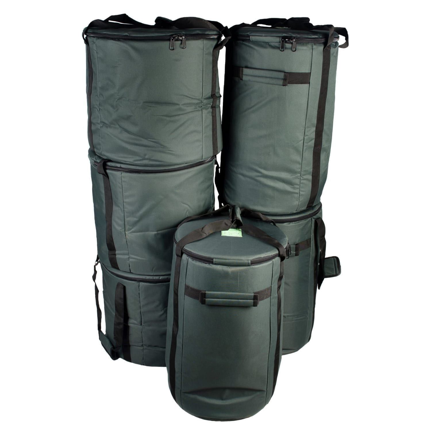 Storage Carry Bags for 15 x Brazilian Samba Primary Big Drums, pack shot.