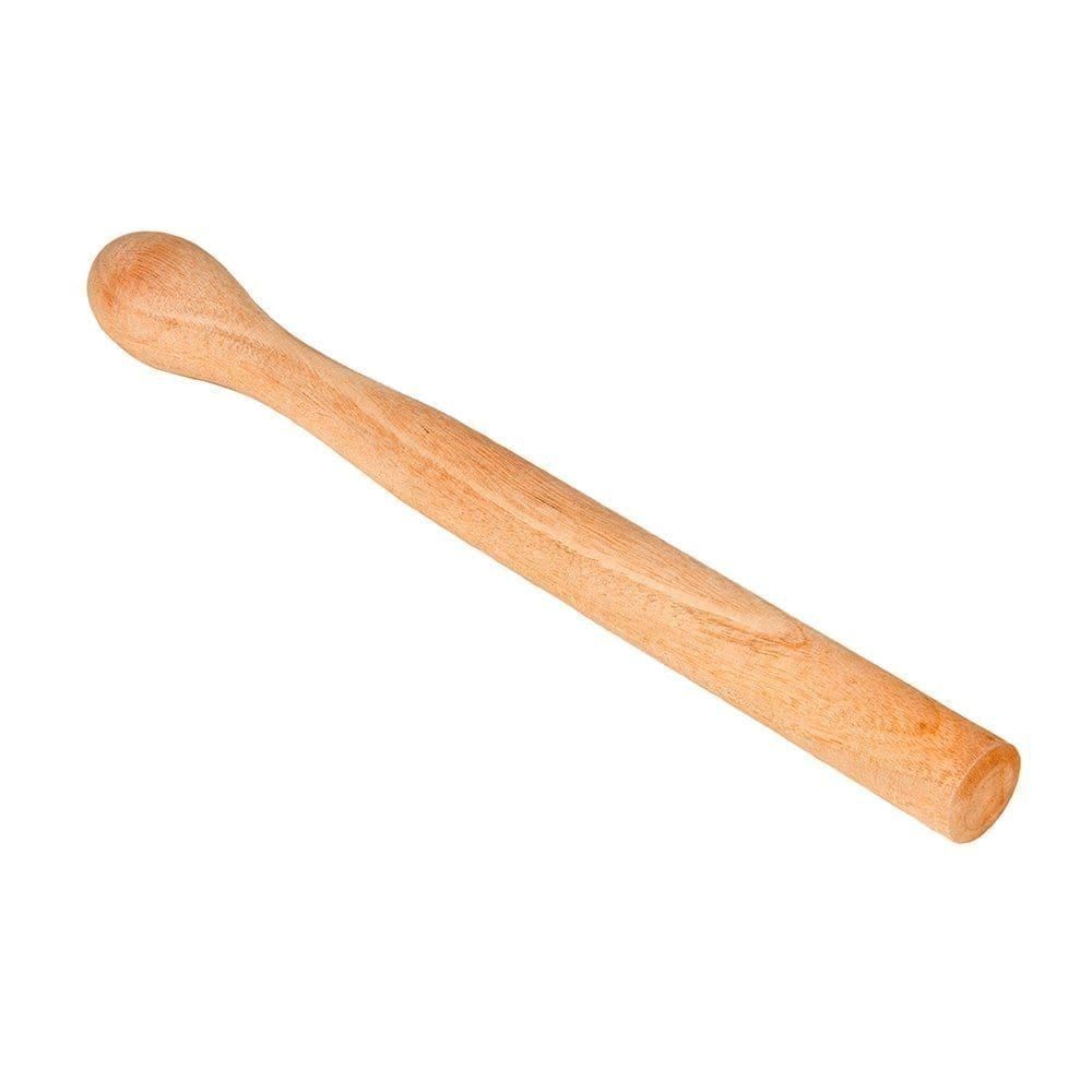 This is a product image of the Surdo Beater - wood, DfS. It is laid flat and pointing up and to the left.
