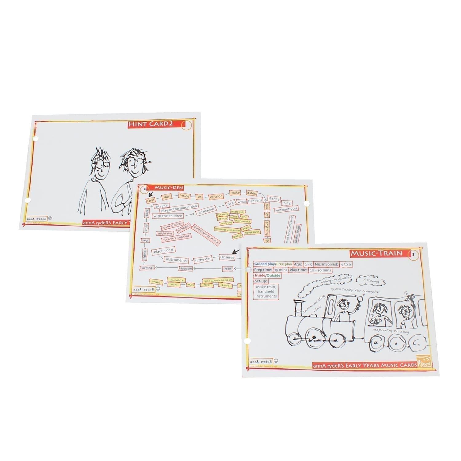 This is a product image of annA rydeRs Music Cards set of 10, all cards laid out.