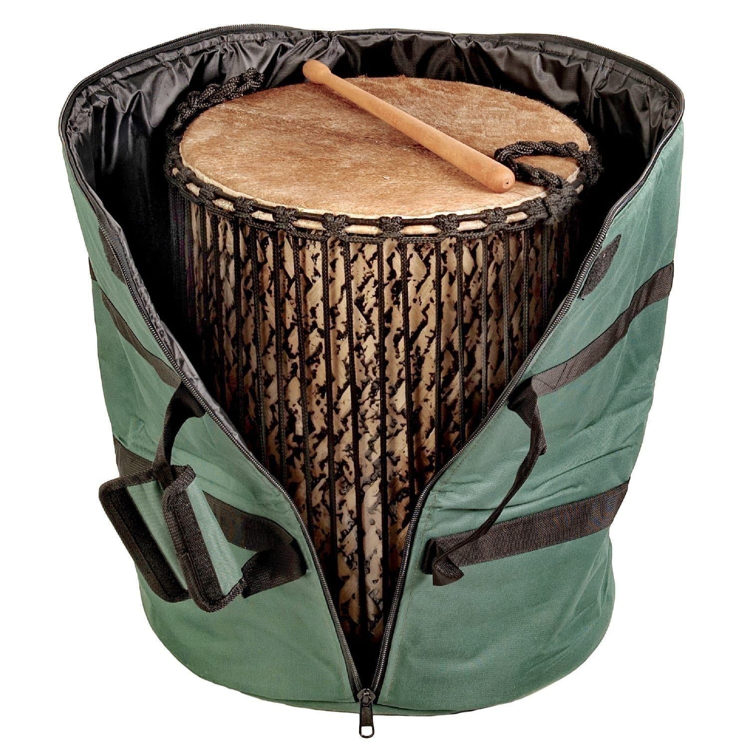 This is a product image of Storage carry bag forSangban bamboo drum, fully opened