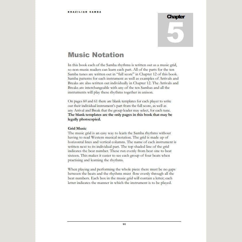 Image showing Music Notation from Andy Gleadhill's Brazilian Samba Teaching Guide