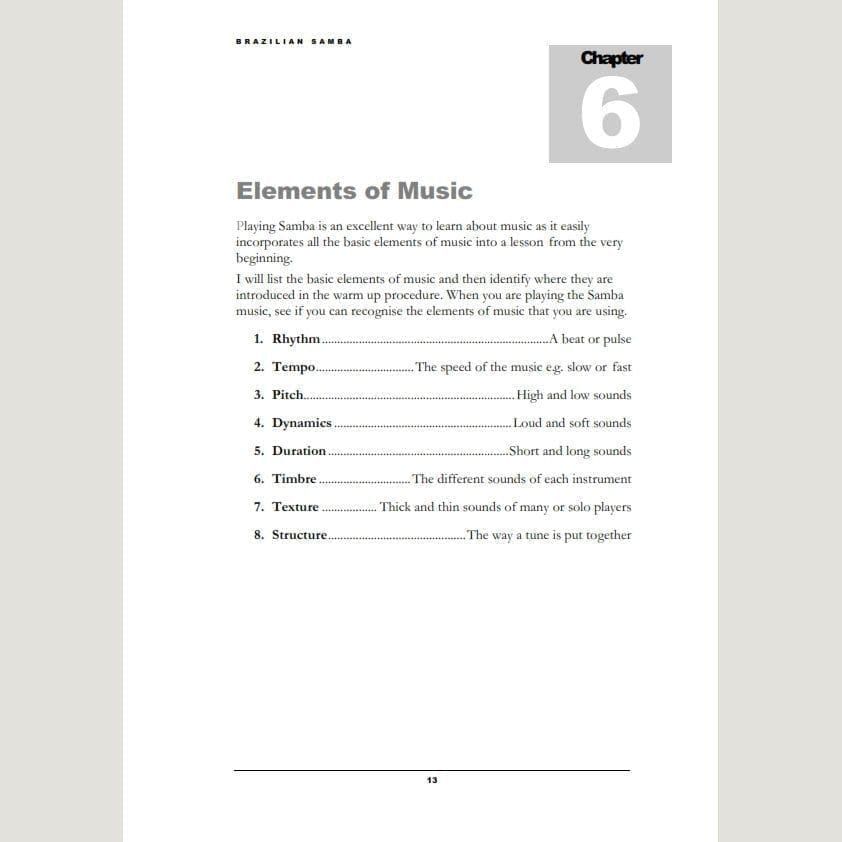 Image showing Elements of Music from Andy Gleadhill's Brazilian Samba Teaching Guide