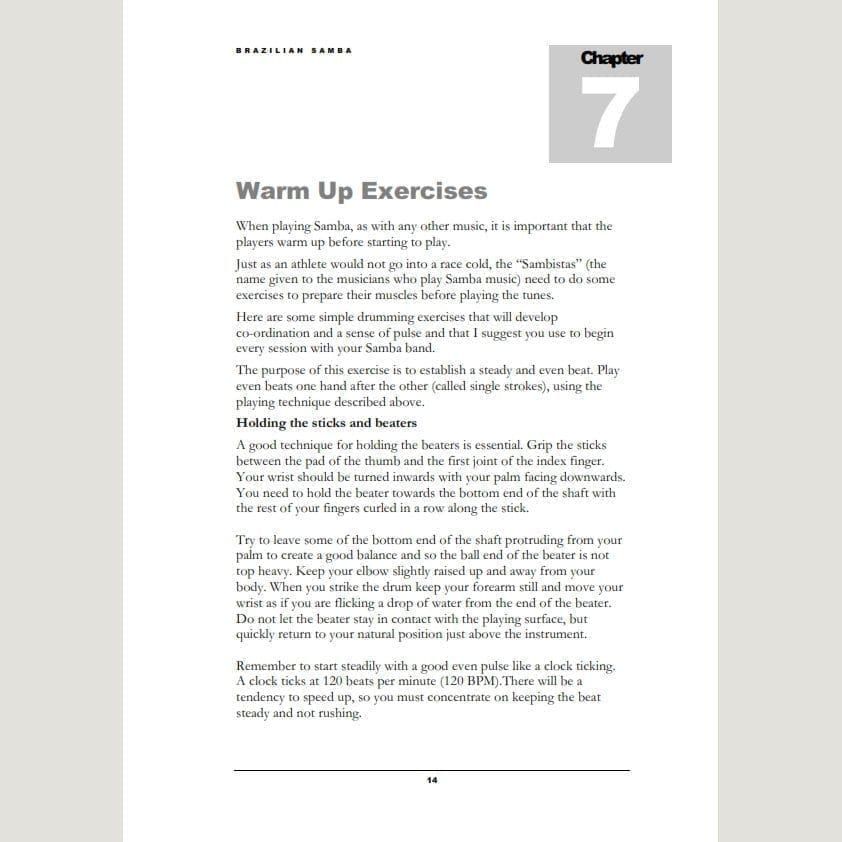 Image showing Warm Up Exercises from Andy Gleadhill's Brazilian Samba Teaching Guide