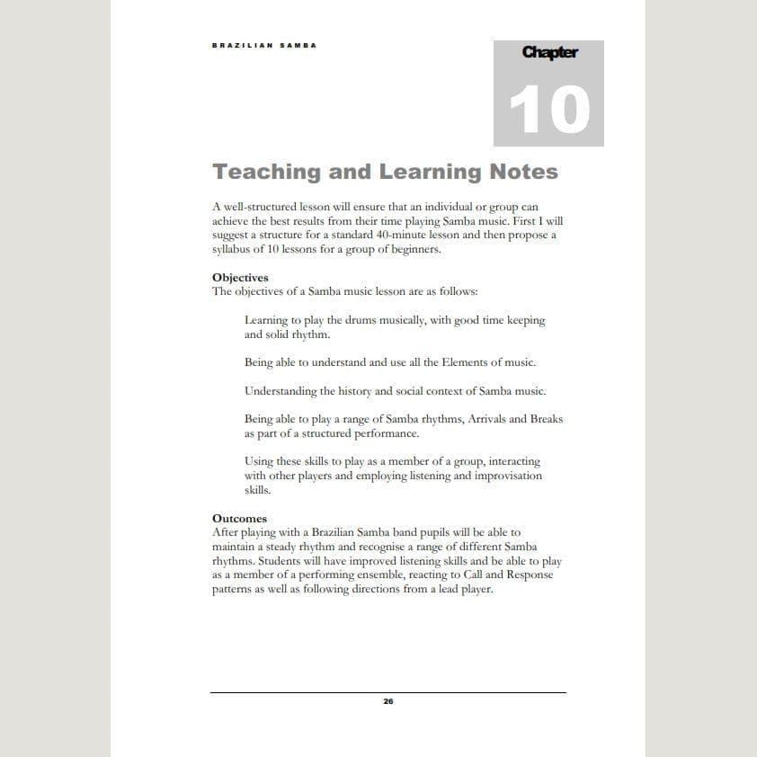 Image showing Teaching and learning Notes from Andy Gleadhill's Brazilian Samba Teaching Guide