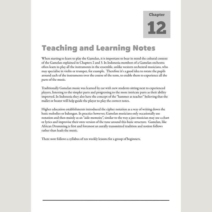 Image showing Teaching and Learning Notes from Andy Gleadhill's Indonesian Gamelan Book