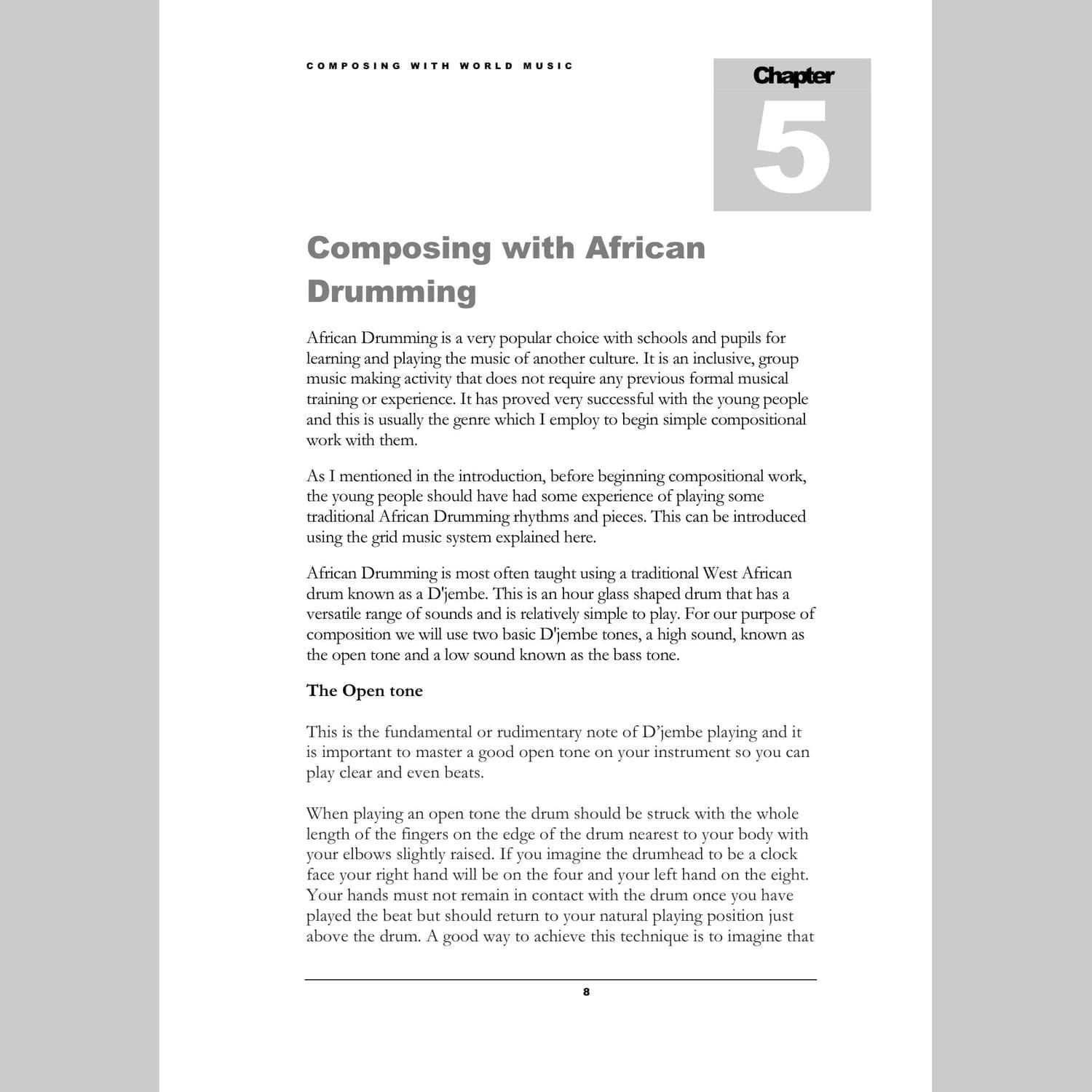 Image showing a page from Andy Gleadhill's Composing World Music Teaching Guide -African Drumming