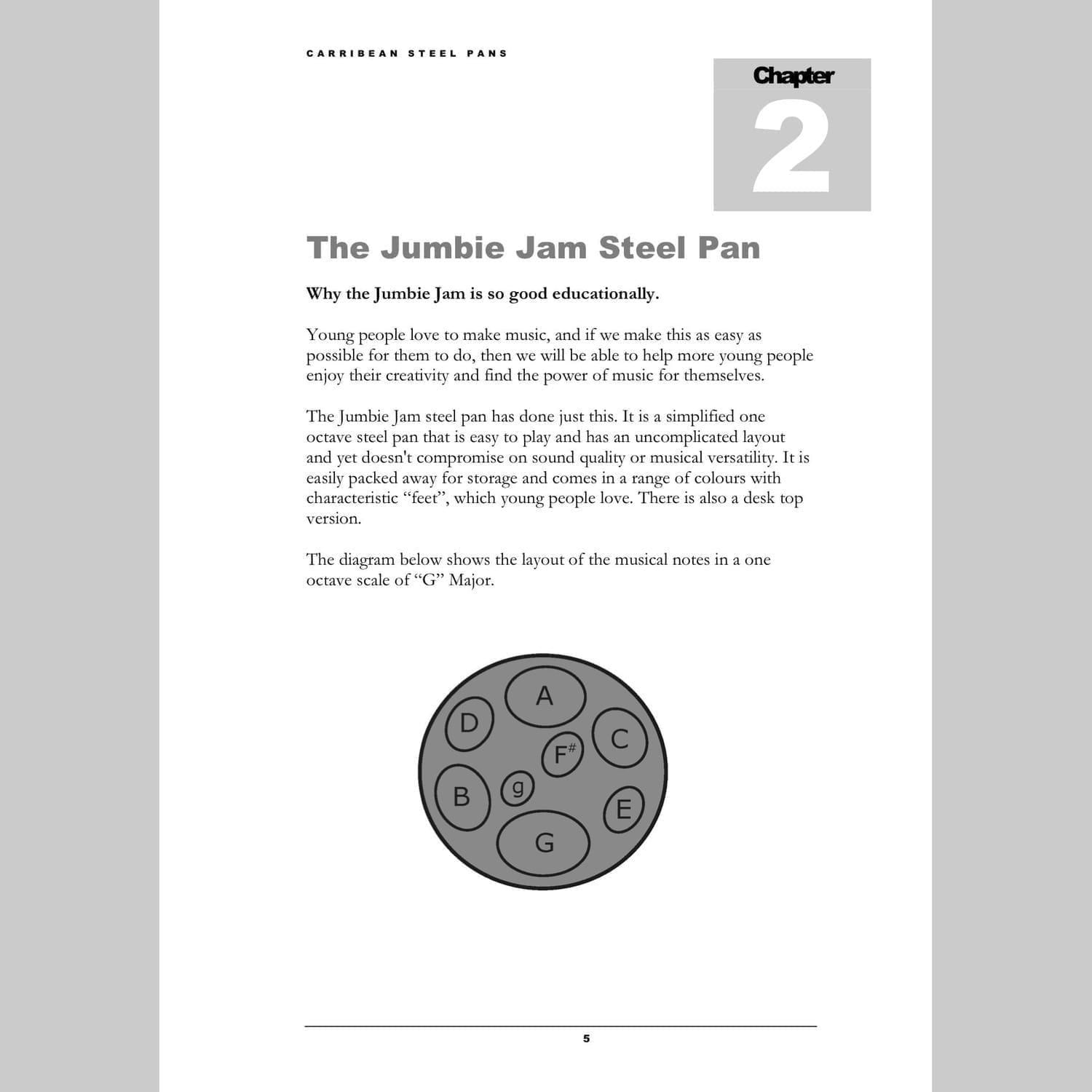 Image showing a page about the Jumbie Jam from Andy Gleadhill's Caribbean Steel Pans teaching guide