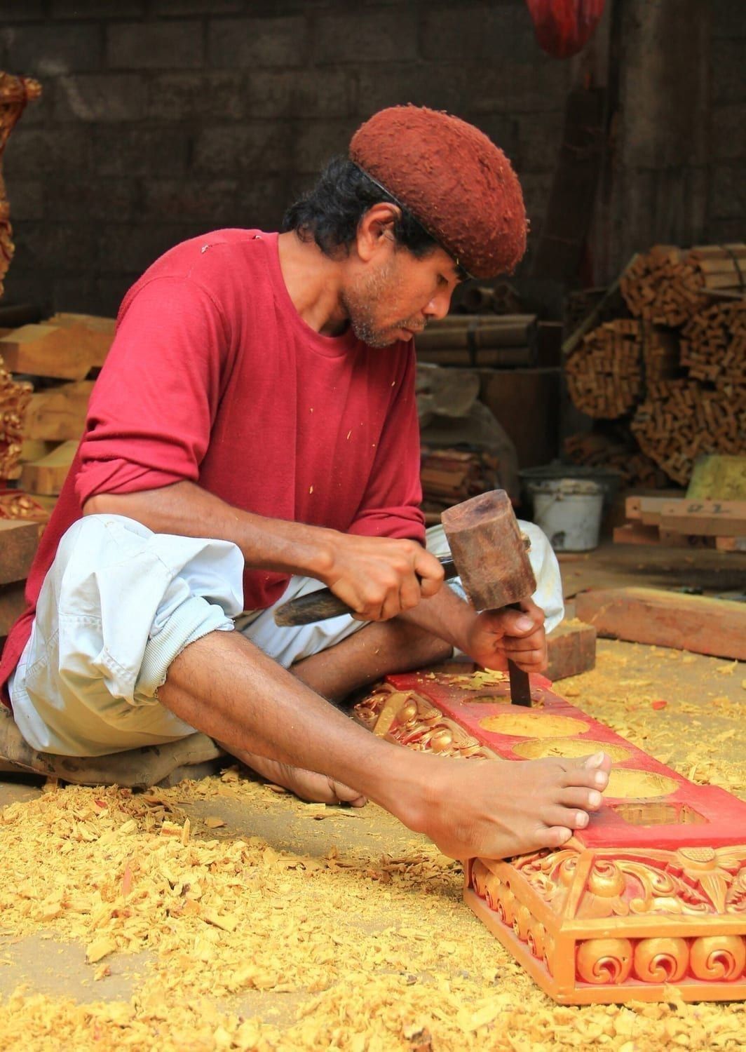 Carving Instrument Bases in the Workshop