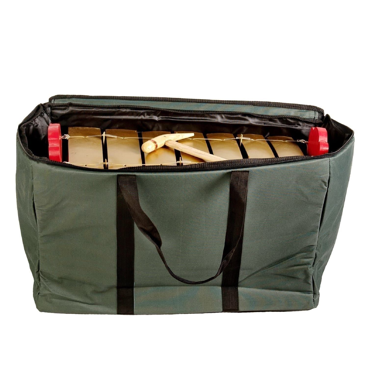 This is a product image of Drums for Schools storage carry bag for gamelan standard large 7 key, opened.