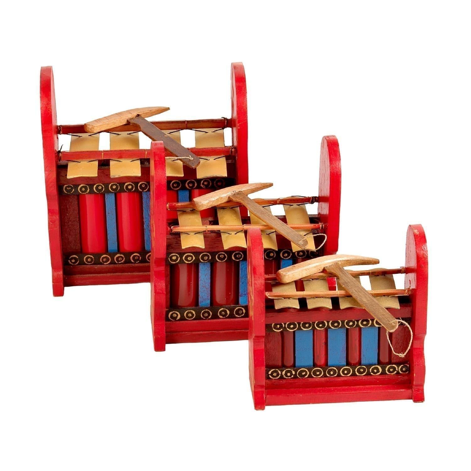 This is a product image of Drums for Schools Set of Gamelan Budget 4 key - Small, Medium, Large.