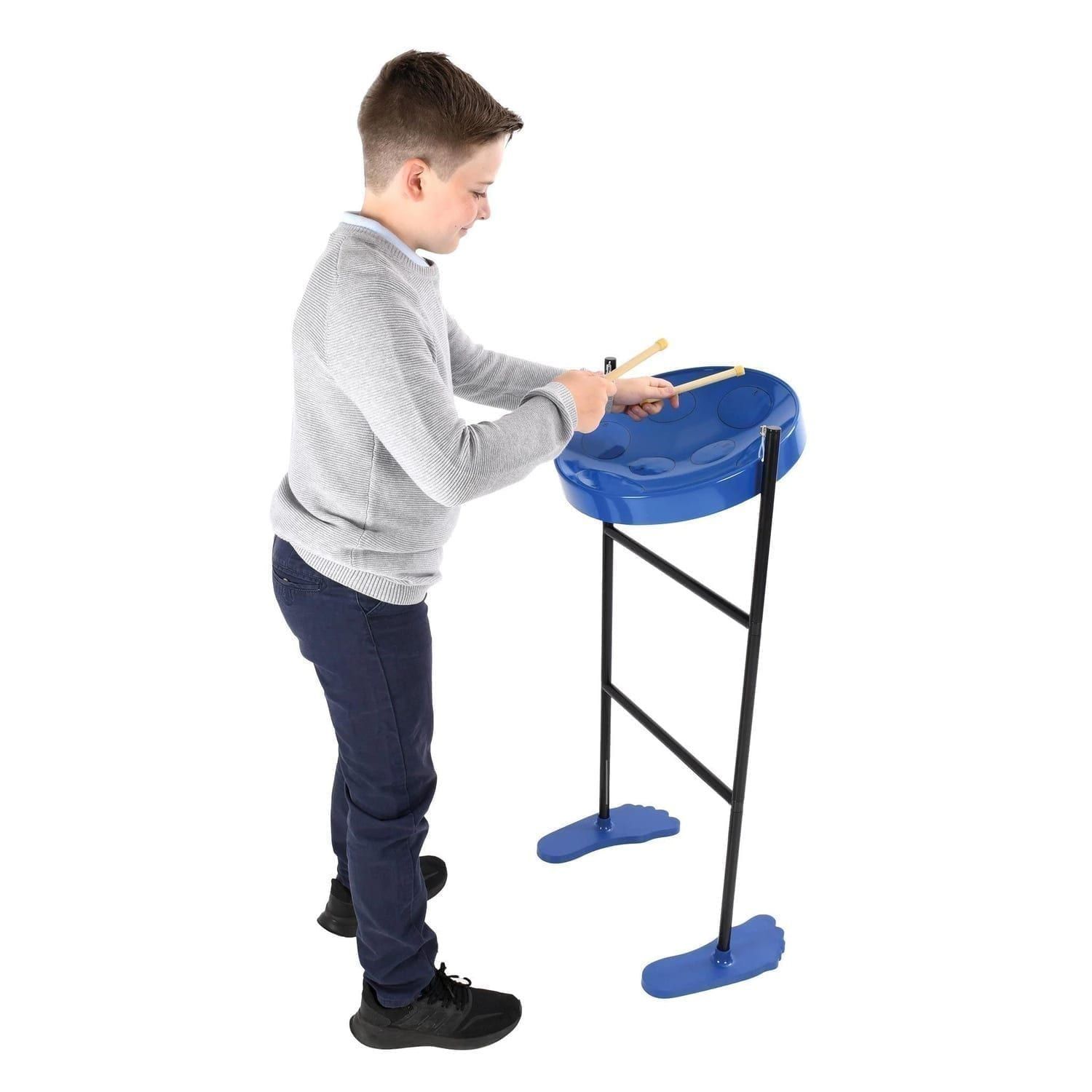 SP-JJfsbl - Jumbie Jam Steel Pan Floor Standing blue - JJ1058-BL-played