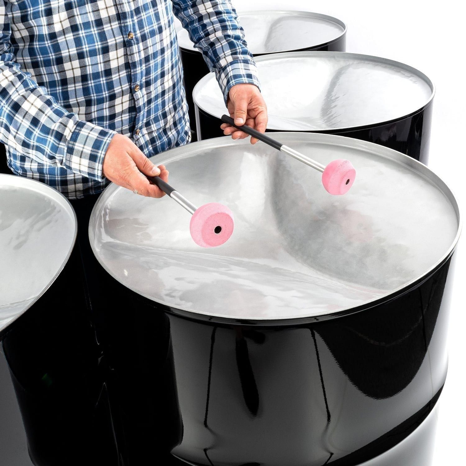 SP-sibastpa - Six Bass Steel Pans Panyard, painted, stands included - PP9125-played