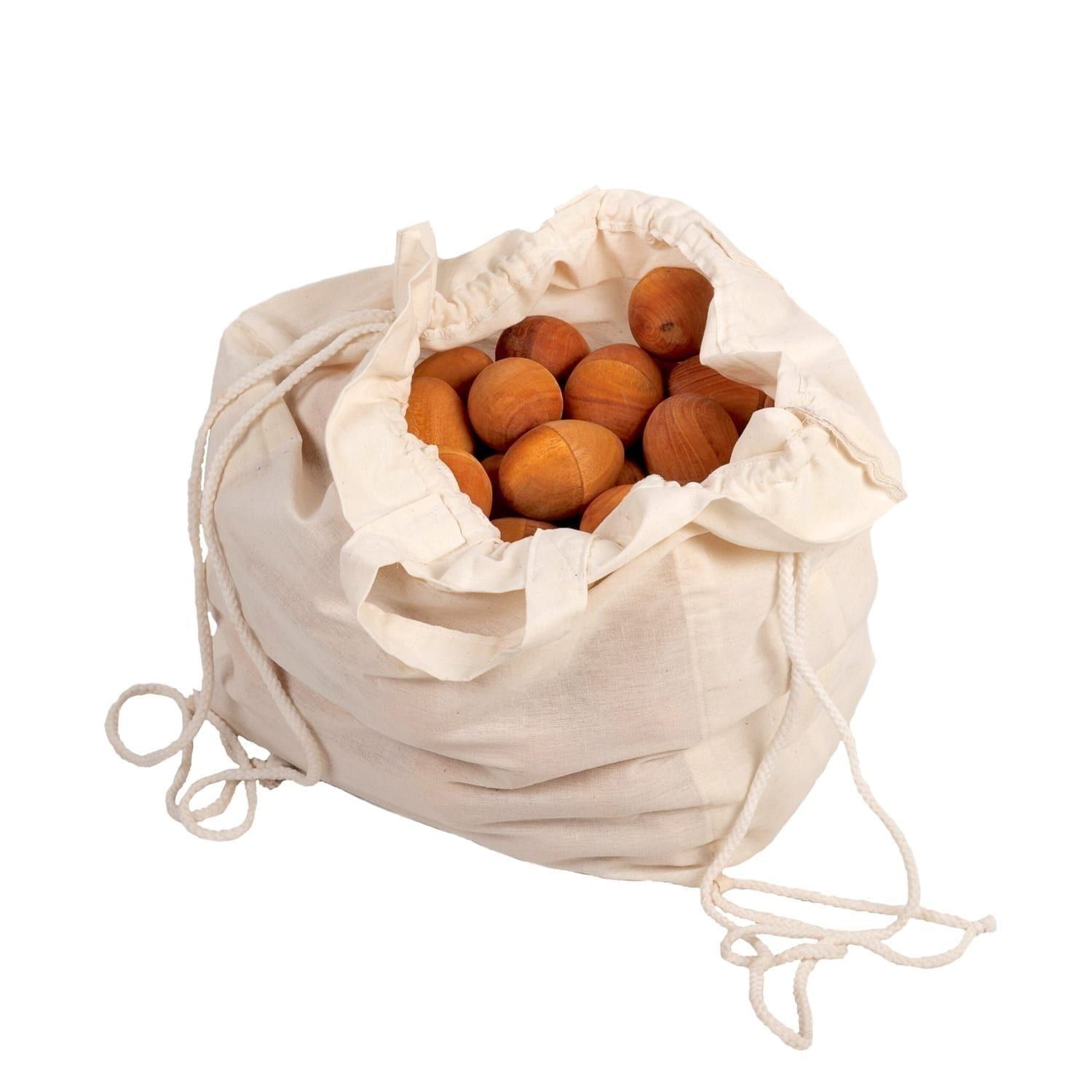 This is a product image of Drums for Schools 100 natural egg shakers in a bag