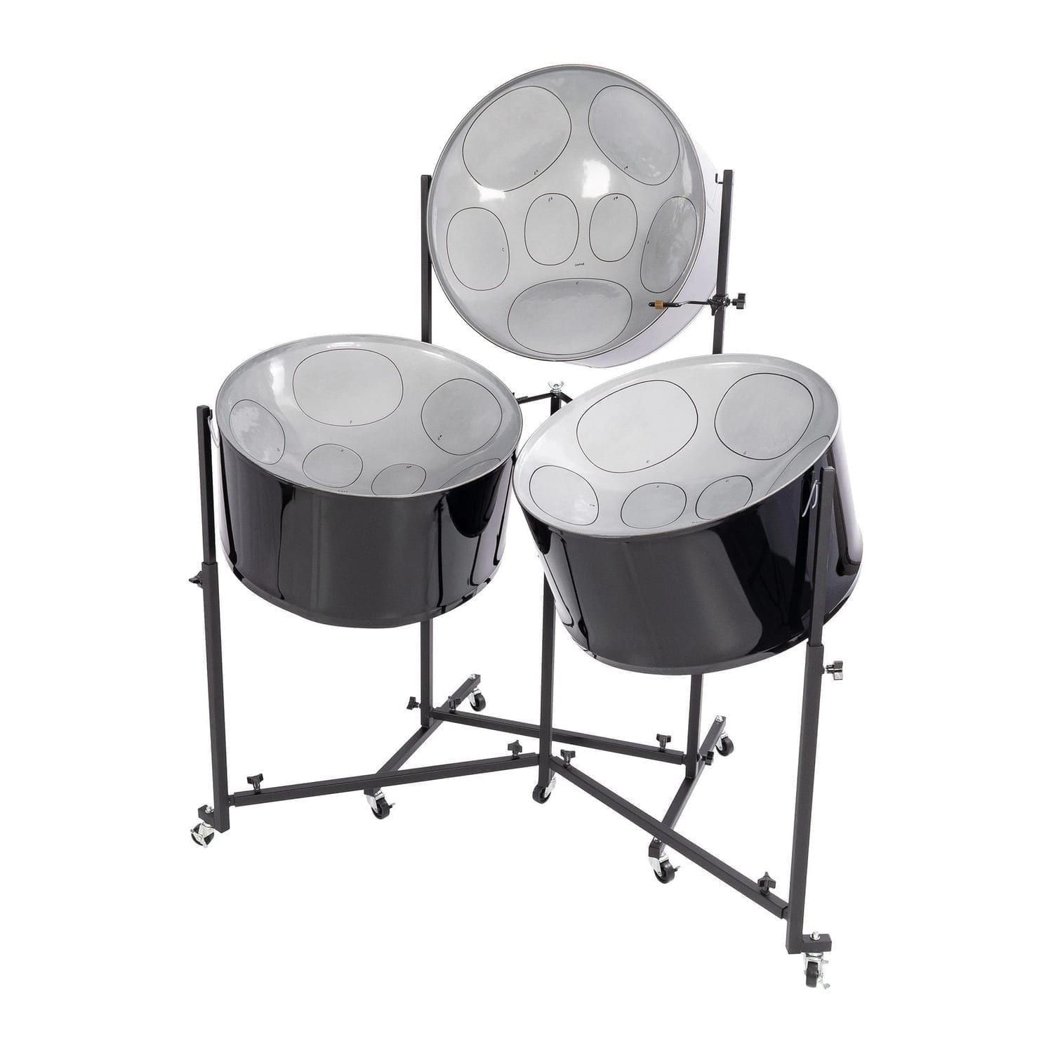 SP-trcestpa - Triple Cello Steel Pans Panyard, painted, stands included - PP9120