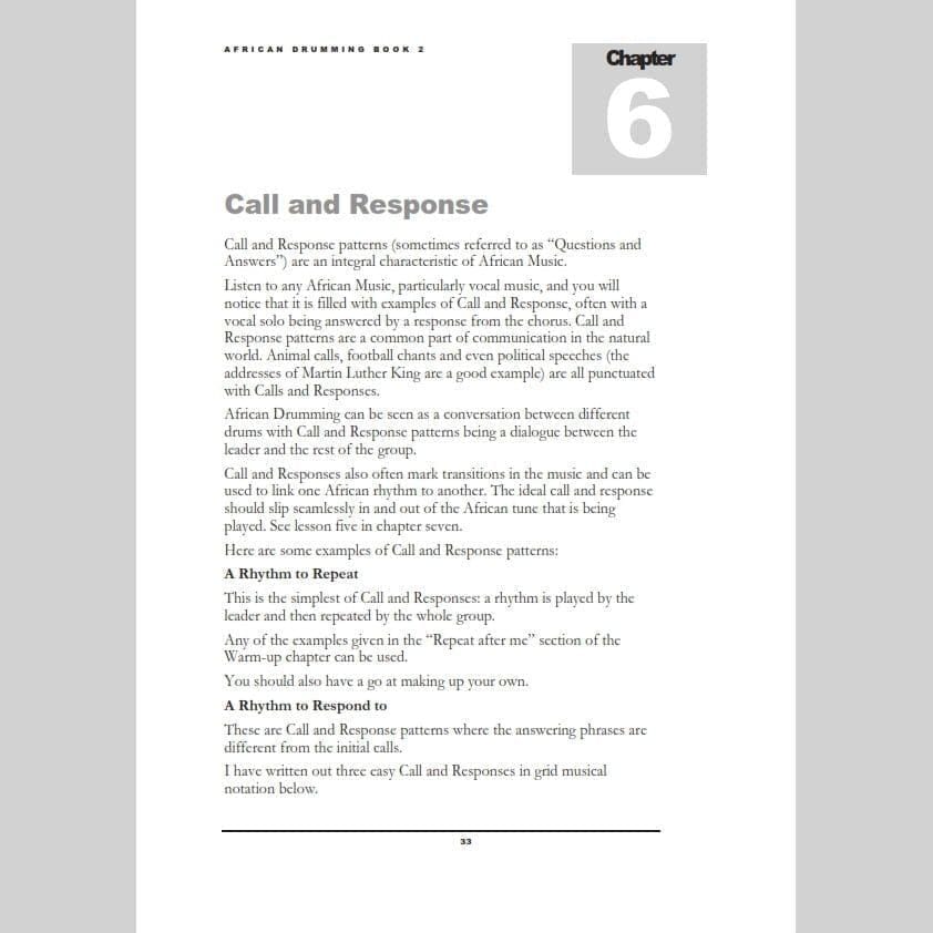 Image of a page from Andy Gleadhill African Drumming 2 - Call and Response