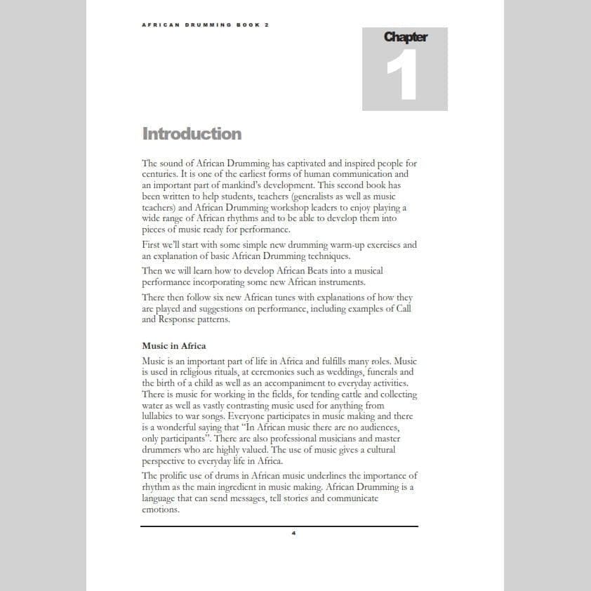 Introduction page from Andy Gleadhill African Drumming 2