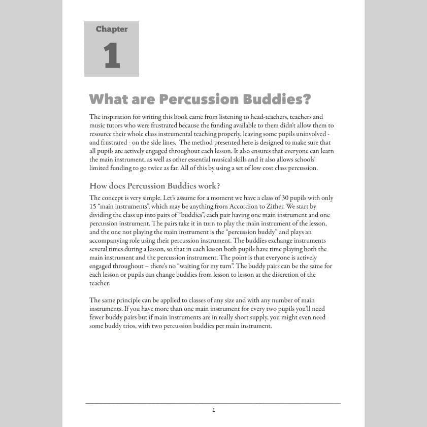 Image of a page from Andy Gleadhill Percussion Buddies - What Are Percussion Buddies