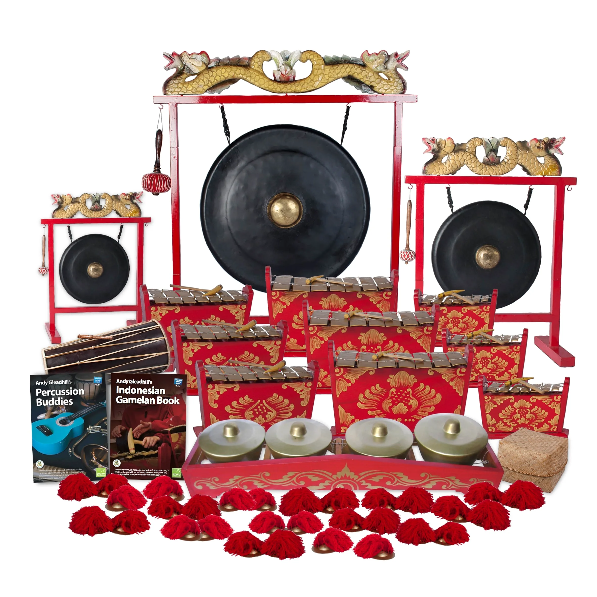 Indonesian Gamelan 30 Player Standard Buddies Pack with Gongs, Metallophones, Cymbals, and Teaching Guides