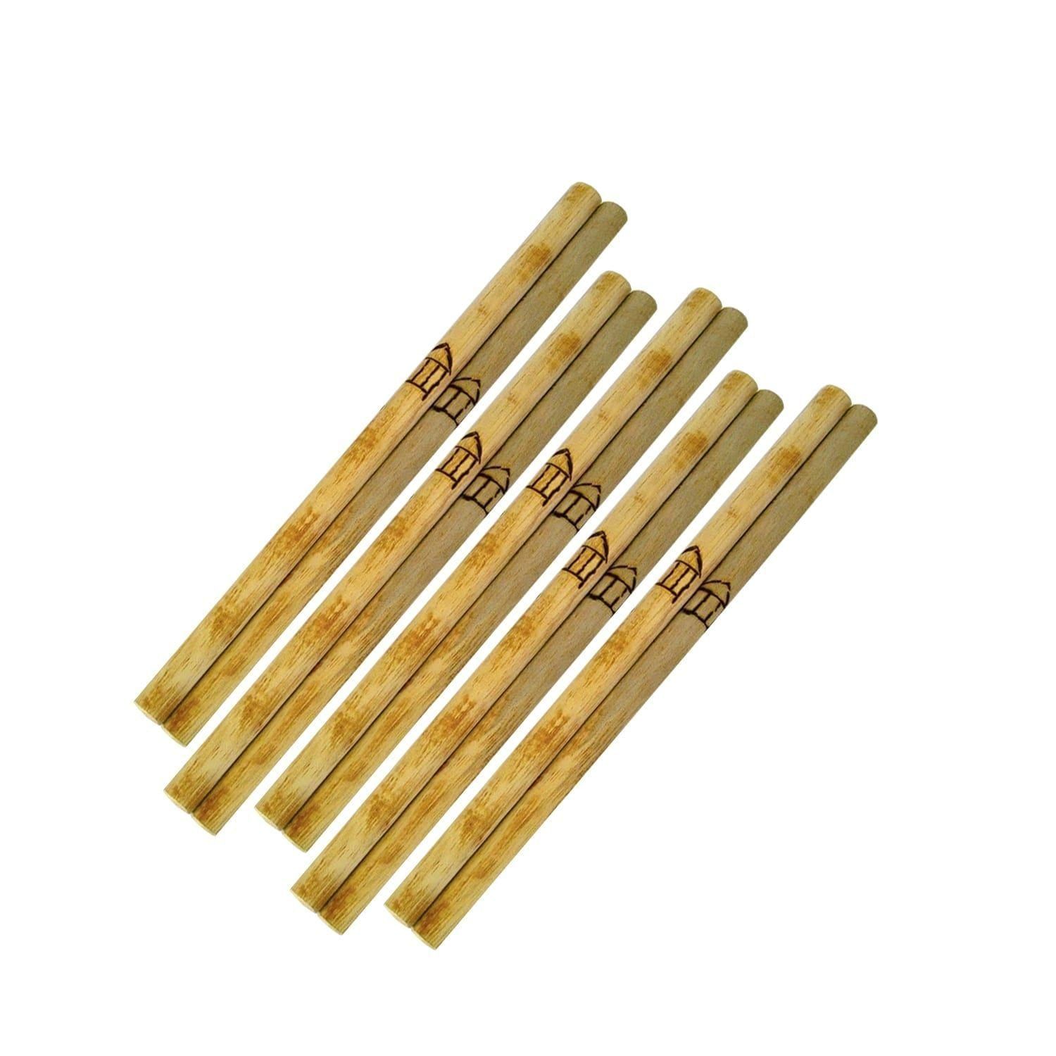 image of wooden taiko bachi or taiko drum beaters 5 sets