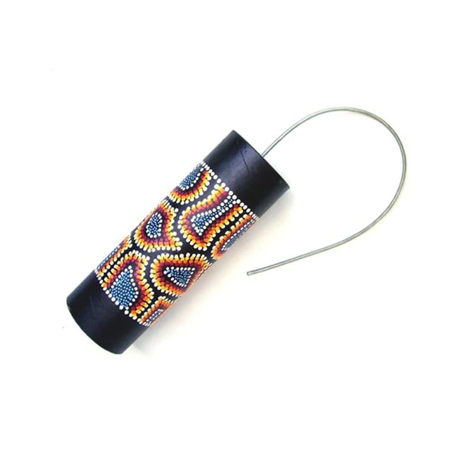 20 inch Thunder Drum, 20cm painted tube with metal spring; dot art band in red, yellow and blue