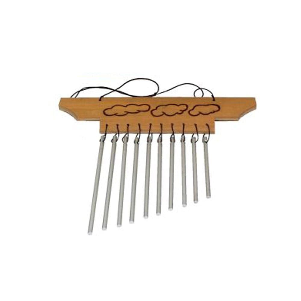 Wind Chime for Early Years wooden bar with cloud engraving, 10 metal tubes and hanging cord