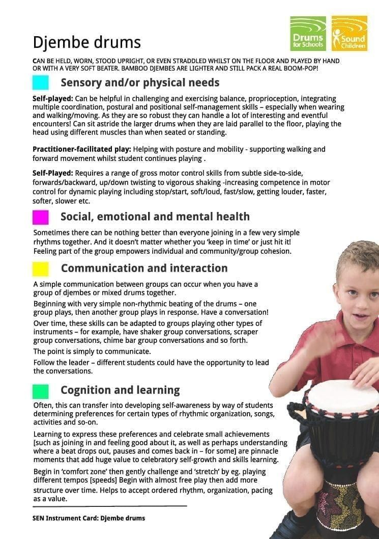 SEN Instrument Cards - Djembe drums