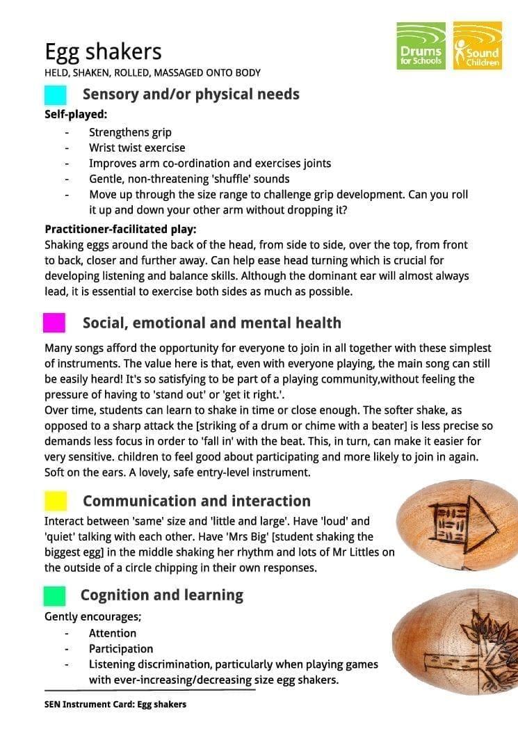 SEN Instrument Cards - Egg shakers