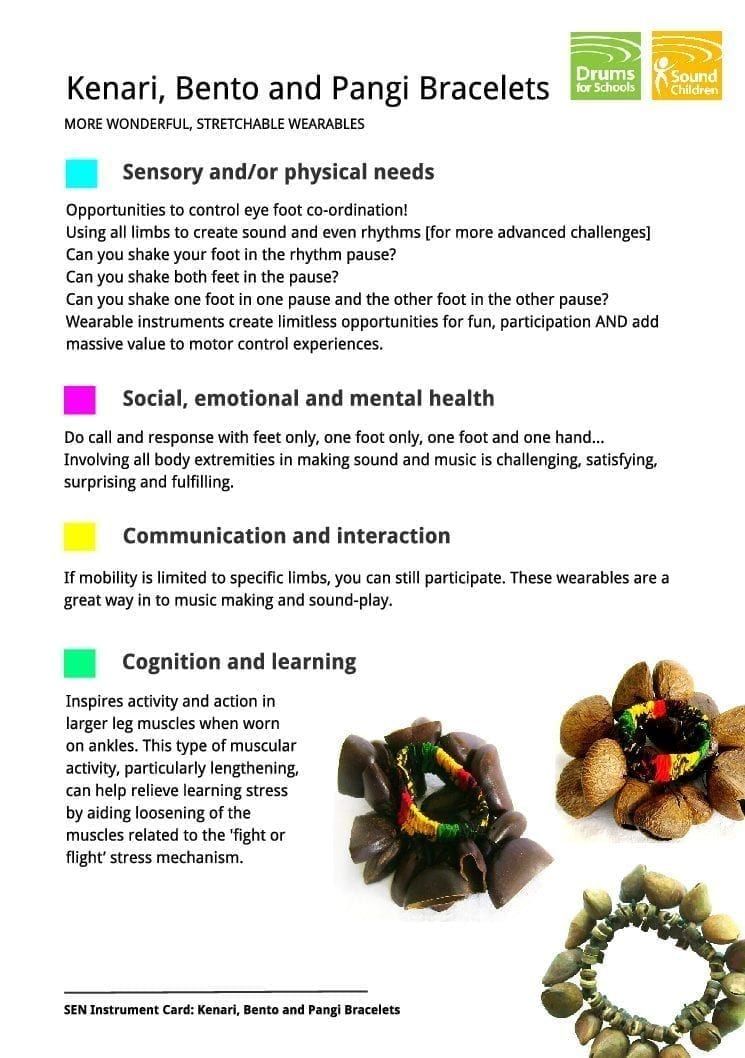 SEN Instrument Cards - Kenari, Bento and Pangi Bracelets