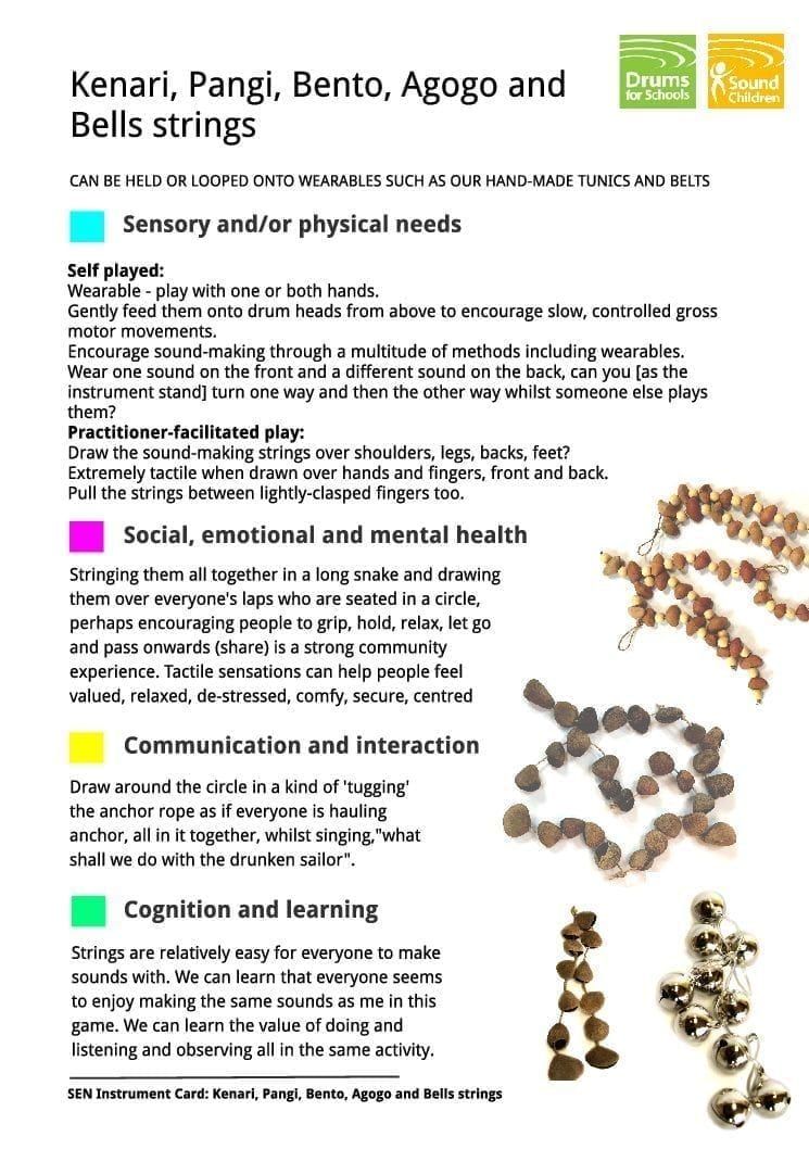 SEN Instrument Cards - Kenari. Pangi, Bento, Agogo and Bells strings