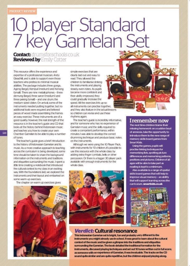 Teach Primary review of the Gamelan Standard 10 Player Pack