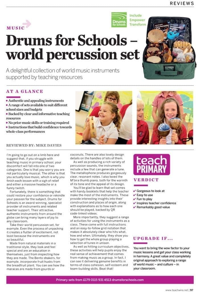Teach Primary review of the World Percussion 30 Player Budget Set