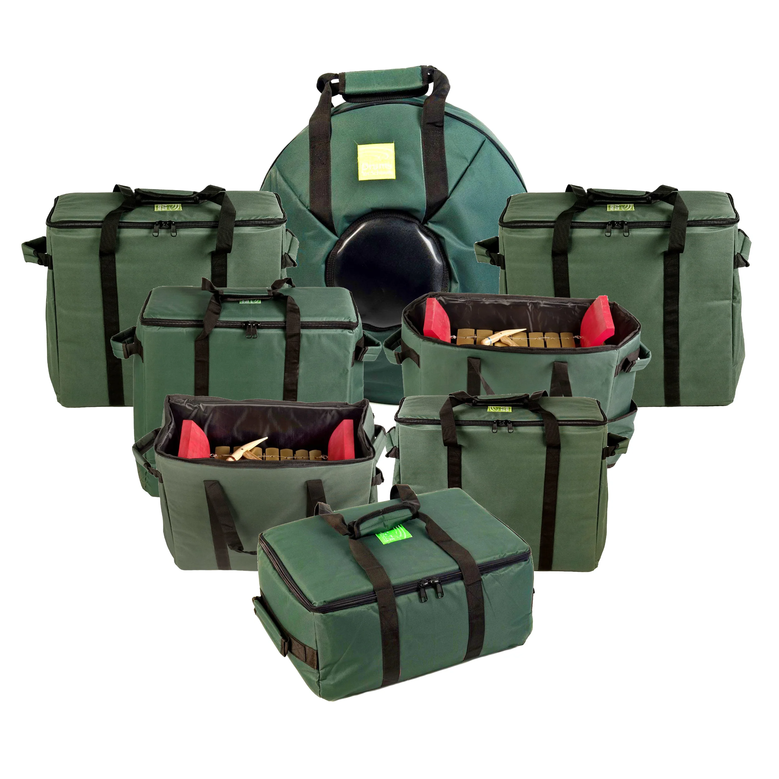 20 Player Premium Gamelan Storage Carry Bag Set with padded bags for gongs and metallophones