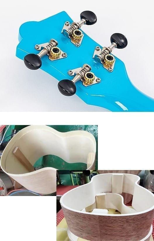 Image of Octopus Ukulele details  - blue