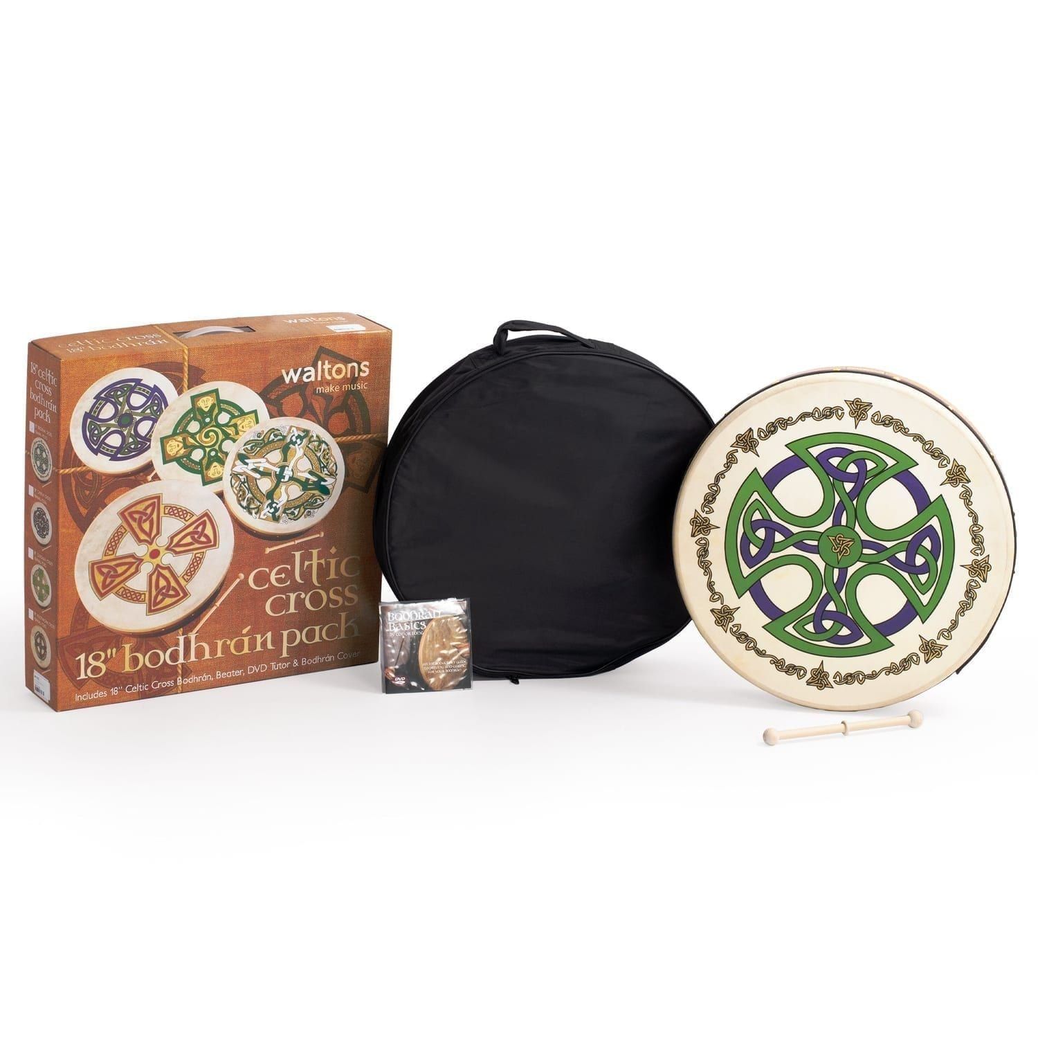 Percussion Plus bodhran 18" Brosna Cross with bag