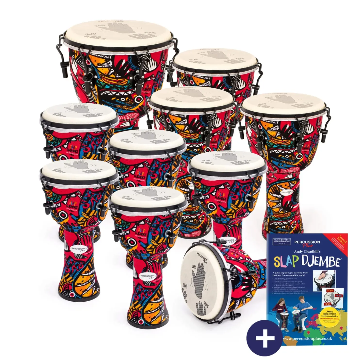 West African Drumming - 10 Percussion Plus Slap djembe pack - mechanically tuned