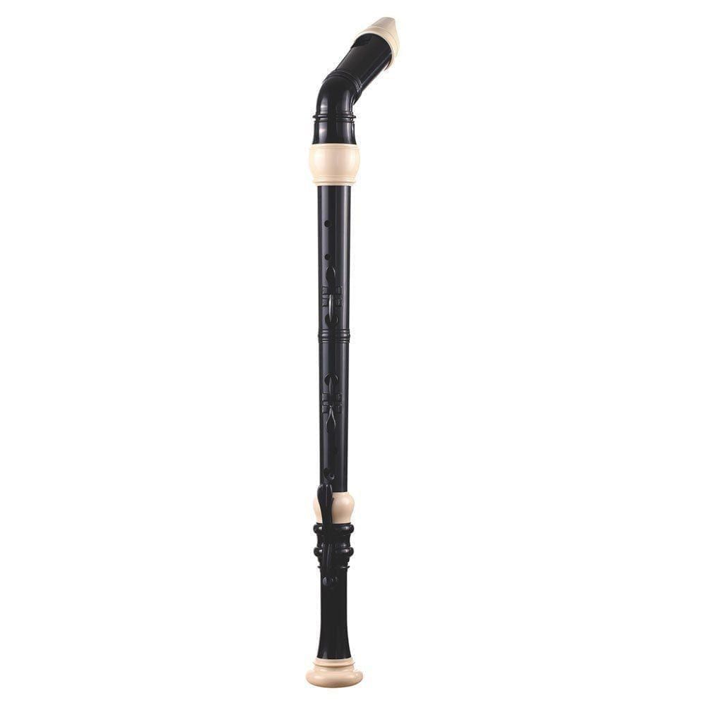Recorder Workshop 604B bass recorder and
  bag - black with white trim