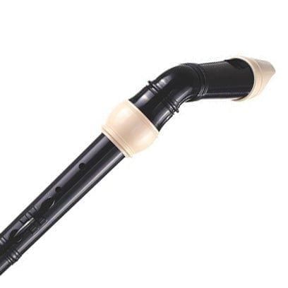 Recorder Workshop 604B bass recorder and
  bag - black with white trim