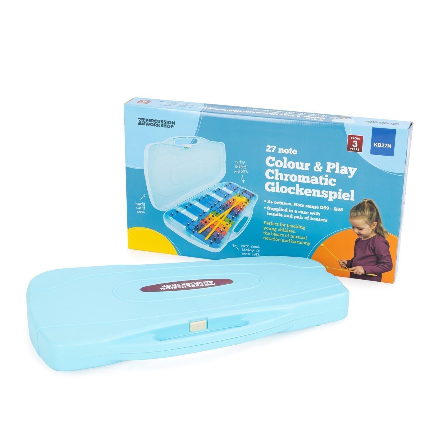 Percussion Workshop 27 colour note
  chromatic glockenspiel with case