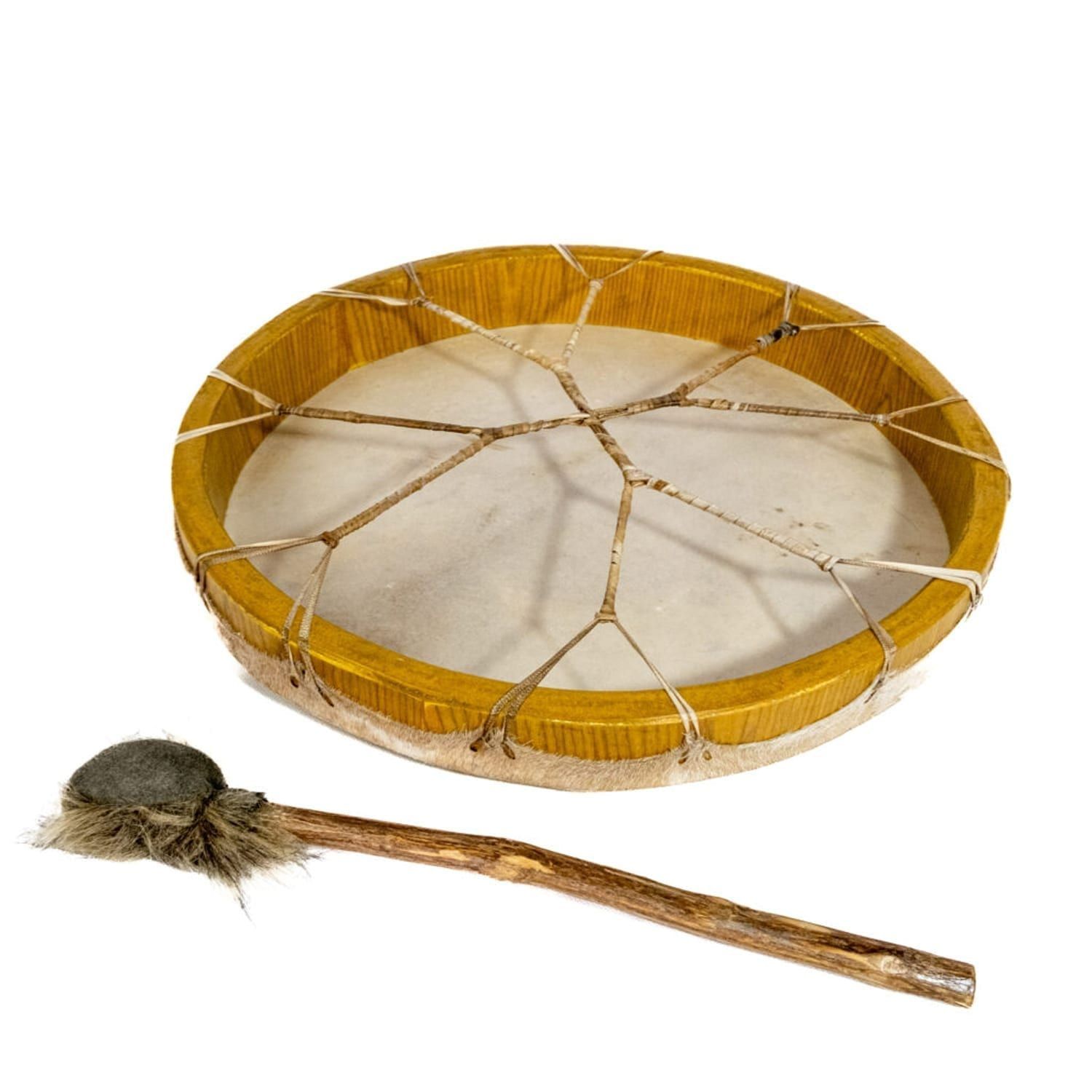 OW-shdrroha50-Shaman-Drum-20in-(50cm)-diameter-round-hair-Back